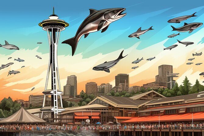 Seattle Seafood Tour - Elliott Bay waterfront views: a short break with Mt. Rainier in sight