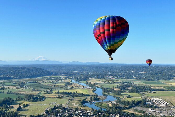 Sky bound Adventures Snohomish Sunrise Hot Air Balloon Ride - The Actual Flight: Tree Tops, River Views, and Mountain Windows